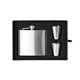a silver the duncan flask and shot glass gift set