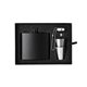 a black the kenzie flask, shot glass and funnel gift set