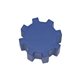 a blue gear shaped stress reliever