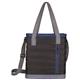 aerial view a black/royal koozie(r) quilted cooler tote, image 1 of 2