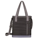 aerial view a black/charcoal koozie(r) quilted cooler tote, image 1 of 2