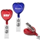 a group of heart - shaped retractable badge holder