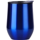 aerial view a blue 12 oz stainless wine tumbler w / plastic liner, image 1 of 2