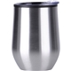 aerial view a silver 12 oz stainless wine tumbler w / plastic liner, image 1 of 2