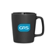 aerial view a black black 11 oz arlo coffee mug, image 1 of 5