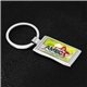 aerial view a silver economy metal keyholder with photoimage (r) full color domed imprint*, image 1 of 2