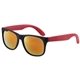 aerial view a red newport tinr colored mirror tint lens sunglasses with mattte frame, image 1 of 4