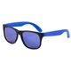 aerial view a blue newport tinr colored mirror tint lens sunglasses with mattte frame, image 1 of 4