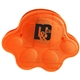 aerial view a translucent orange paw - shaped keep - it bag clip, image 1 of 2