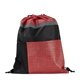 aerial view a red drawstring with thread graphics, image 1 of 2