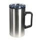 aerial view a silver 20 oz stainless steel coffee mug, image 1 of 2