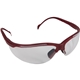 a metallic red frame/clear lens venture ii safety glasses