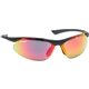 a black frame with rainbow lens gold sunglasses package