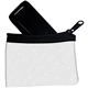 aerial view a white compact zippered foam pouch, image 1 of 3
