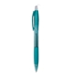 aerial view a translucent teal w/teal grip suavita retractable pen, image 1 of 3