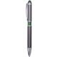 aerial view a barrel w/green middle ring & green stylus farella(r) bronze ballpoint pen, image 1 of 3