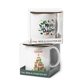aerial view a white mug hard coaster gift set, image 1 of 2
