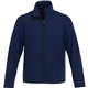 aerial view a vintage navy (573) mens karmine water repellent lightweight softshell jacket, image 1 of 2