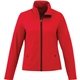 aerial view a team red (358) womens karmine water repellent lightweight softshell jacket, image 1 of 2