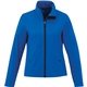 aerial view a olympic blue (431) womens karmine water repellent lightweight softshell jacket, image 1 of 2