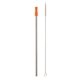 aerial view a silver with orange tip stainless steel straw with cleaning brush, image 1 of 2
