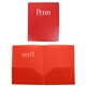 a red 8.5 x 11 2 vinyl pocket folders with card slot