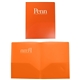 a orange 8.5 x 11 2 vinyl pocket folders with card slot