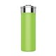 aerial view a lime esen 18 oz double wall stainless steel vacuum tumbler with copper lining, image 1 of 2