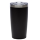 aerial view a black stormy 20 oz double wall stainless steel tumbler, image 1 of 3