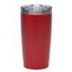 aerial view a red stormy 20 oz double wall stainless steel tumbler, image 1 of 2