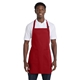 aerial view a red port authority(r) full - length apron with pockets, image 1 of 4