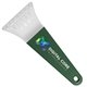 a clear blade & dark green handle 7 ice scraper with digital imprint