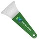 a clear blade & green handle 7 ice scraper with digital imprint