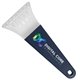 a clear blade & navy blue handle 7 ice scraper with digital imprint