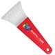 a clear blade & red handle 7 ice scraper with digital imprint