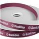 aerial view a burgundy 100 yard roll - satin badge ribbon w / foil print, image 1 of 2
