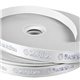 aerial view a white 100 yard roll - satin badge ribbon w / foil print, image 1 of 2