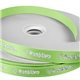 aerial view a lime green 100 yard roll - satin badge ribbon w / foil print, image 1 of 2