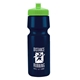 a eco navy blue bottle & lime green lid the cyclist - 24 oz bike bottle