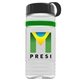 a clear bottle & black lid & green band groove stripe 20 oz tritan(tm) sports bottle with tethered lid and digital imprint