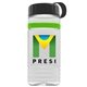 a clear bottle & black lid & lime green band groove stripe 20 oz tritan(tm) sports bottle with tethered lid and digital imprint