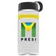 a clear bottle & black lid & yellow band groove stripe 20 oz tritan(tm) sports bottle with tethered lid and digital imprint