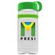 a clear bottle & green lid & lime green band groove stripe 20 oz tritan(tm) sports bottle with tethered lid and digital imprint