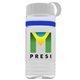 a clear bottle & white lid & blue band groove stripe 20 oz tritan(tm) sports bottle with tethered lid and digital imprint