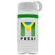 a clear bottle & white lid & green band groove stripe 20 oz tritan(tm) sports bottle with tethered lid and digital imprint