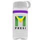 a clear bottle & white lid & violet band groove stripe 20 oz tritan(tm) sports bottle with tethered lid and digital imprint