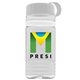 a clear bottle & white lid & white band groove stripe 20 oz tritan(tm) sports bottle with tethered lid and digital imprint