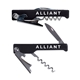 a black stainless steel 3- in -1 waiters wine tool