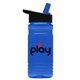 a blue bottle & black/blue spout lid groove 20 oz tritan(tm) sports bottle with flip straw lid and digital imprint