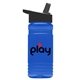 a blue bottle & black lid groove 20 oz tritan(tm) sports bottle with flip straw lid and digital imprint